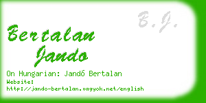 bertalan jando business card