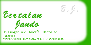 bertalan jando business card